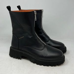 french connection julie front zipper lug sole boots womens size 8.5